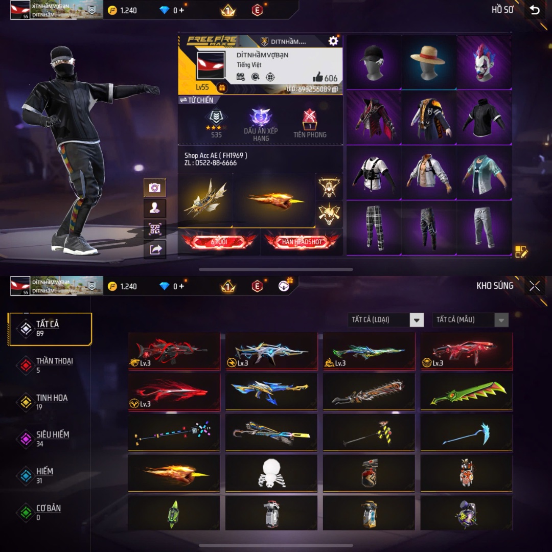 Tài khoản Free Fire #FH1969