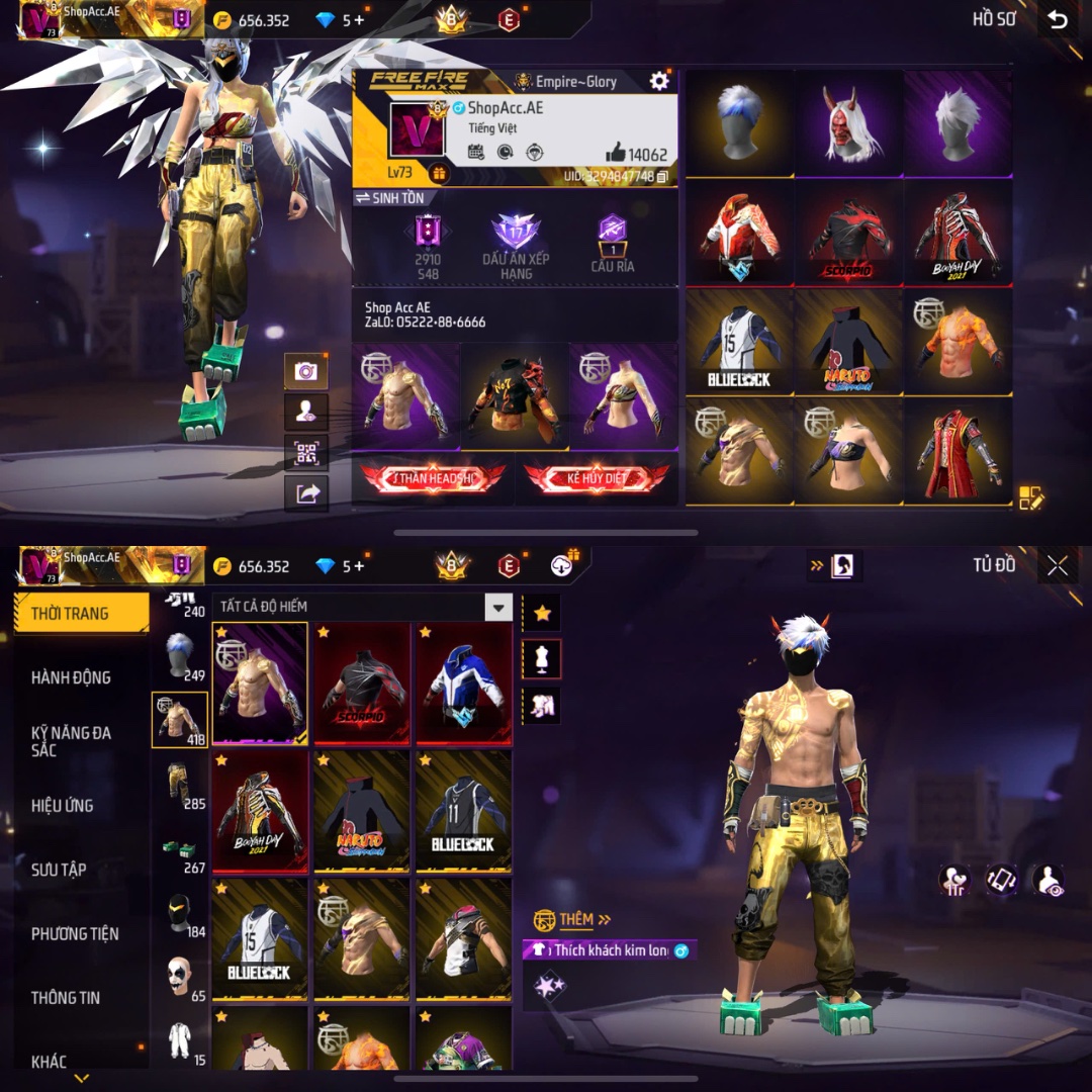 Tài khoản Free Fire Siêu Phẩm #FA1120