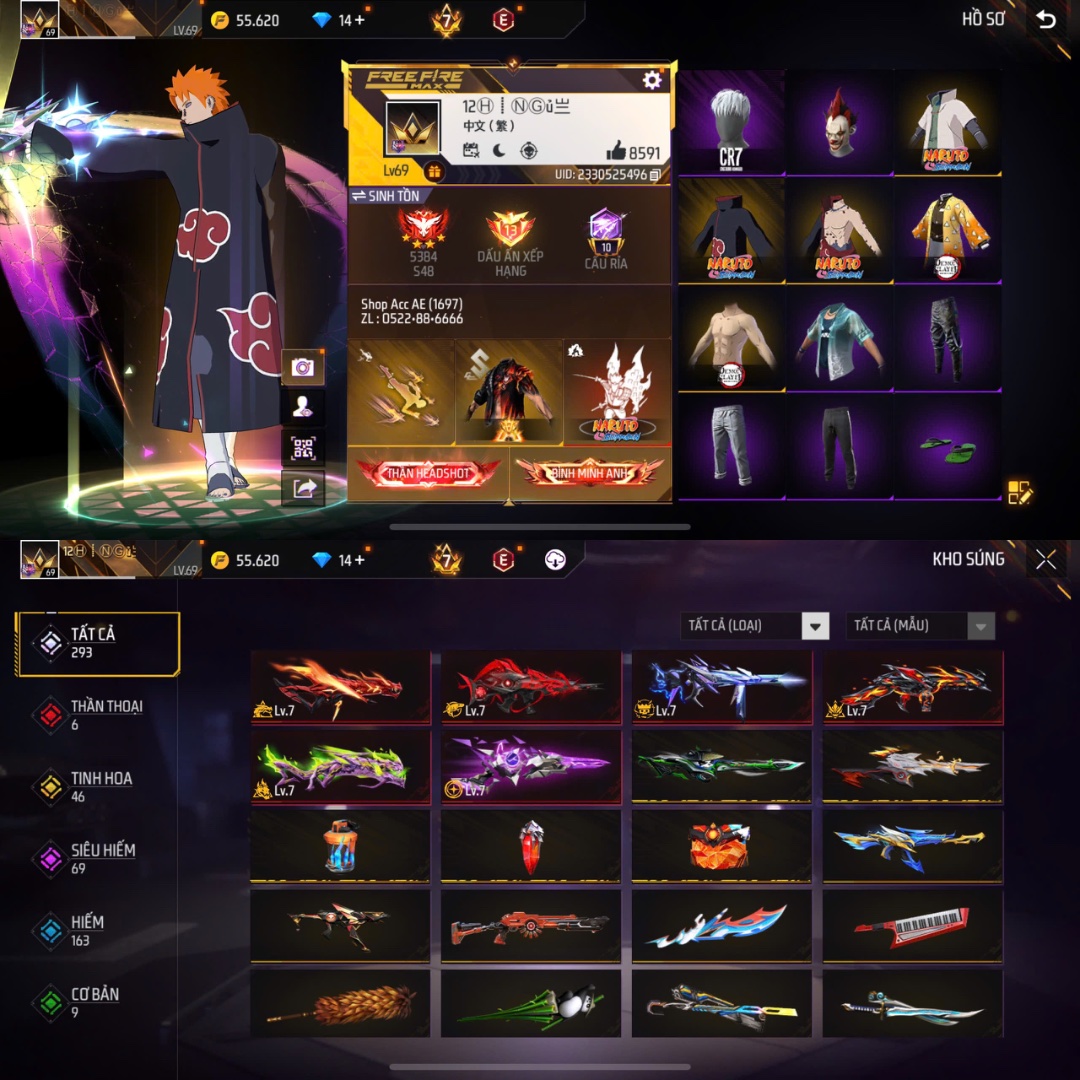 Tài khoản Free Fire 5M 10M #FF1697