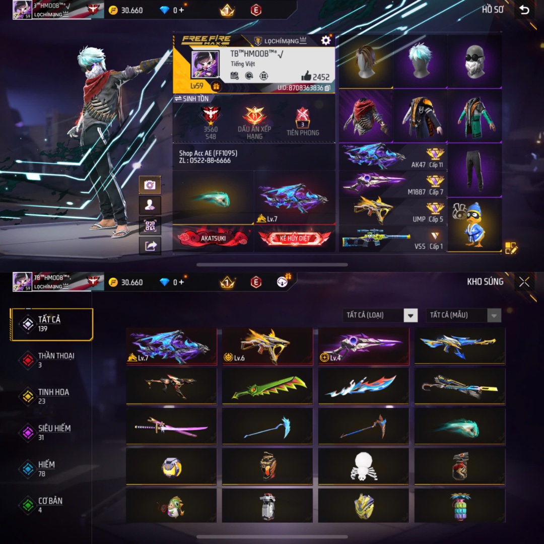 Tài khoản Free Fire 1M 2M #FF1095