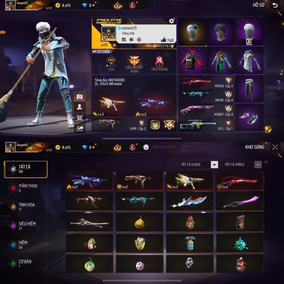 Tài khoản Free Fire #FA1030